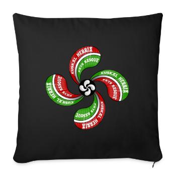 Euskal Herria, Basque Country - Sofa pillowcase 17,3'' x 17,3'' (45 x 45 cm) - black - Front