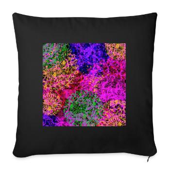 Floral abstraction - Sofa pillowcase 17,3'' x 17,3'' (45 x 45 cm) - black - Front