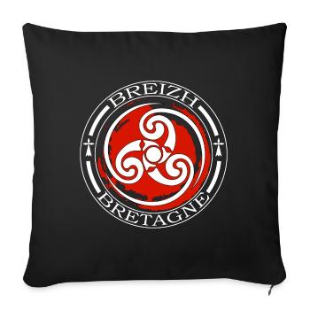 Breizh Bretagne - Housse de coussin décorative 45 x 45 cm - noir - Devant