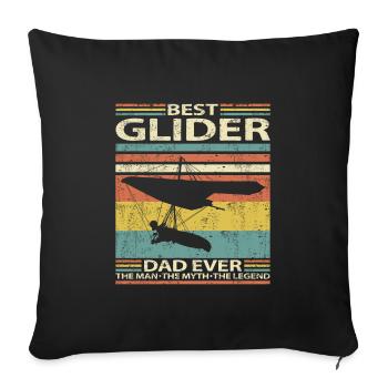 Hängegleiter Pilot Papa Spruch Lustig - Sofakissenbezug 45 x 45 cm - Schwarz - Vorne