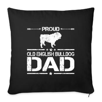 Olde Old English Bulldogge Papa Geschenk - Sofakissenbezug 45 x 45 cm - Schwarz - Vorne