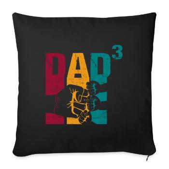 Papa Father of 3 Children Triplets Sons Girls - Sofa pillowcase 17,3'' x 17,3'' (45 x 45 cm) - black - Front