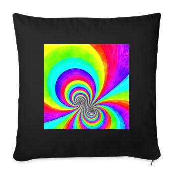 Flower Power Rainbow - Multi Swirl 2A - Sofakissenbezug 45 x 45 cm - Schwarz - Vorne