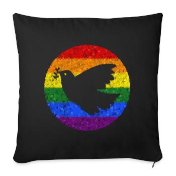 Peace Dove Rainbow Ukraine Mosaïque - Housse de coussin décorative 45 x 45 cm - noir - Devant