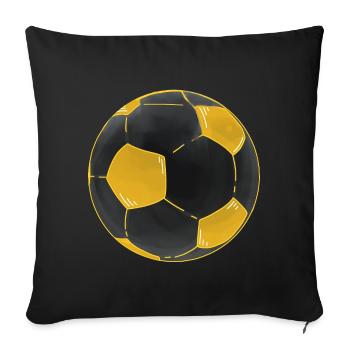 Football Black Gold Ball Sticker Footballer - Sofa pillowcase 17,3'' x 17,3'' (45 x 45 cm) - black - Front
