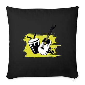 Venezolanische Instrumente - Sofakissenbezug 45 x 45 cm - Schwarz - Vorne