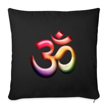 Om / Aum Symbol 3D coloré - Housse de coussin décorative 45 x 45 cm - noir - Devant