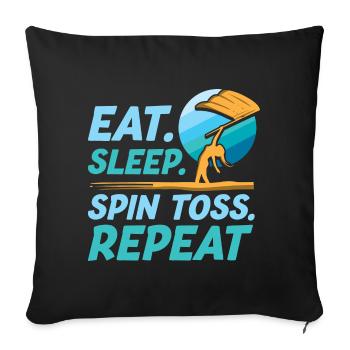 Eat Sleep Spin Toss Repeat Funny Color Guard - Sofa pillowcase 17,3'' x 17,3'' (45 x 45 cm) - black - Front