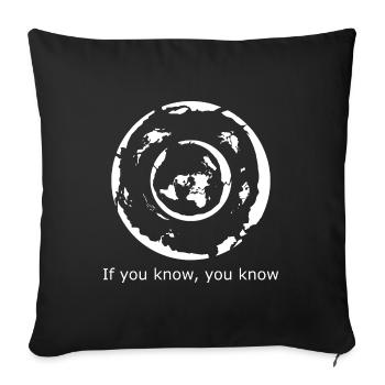 Map Earth - If you know, you know - Sofa pillowcase 17,3'' x 17,3'' (45 x 45 cm) - black - Front