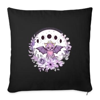 Lune Catbat - Housse de coussin décorative 45 x 45 cm - noir - Devant