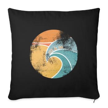 soleil & mer - Housse de coussin décorative 45 x 45 cm - noir - Devant