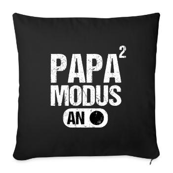 Papa Vater von 2 zwei Zweiten Kindern Zwillinge - Sofakissenbezug 45 x 45 cm - Schwarz - Vorne