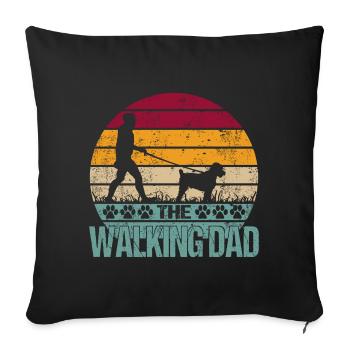 Schnoodle Dog Dad Walking pour Maître Papa - Housse de coussin décorative 45 x 45 cm - noir - Devant