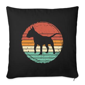 Bull Terrier Retro Gift - Sofa pillowcase 17,3'' x 17,3'' (45 x 45 cm) - black - Front