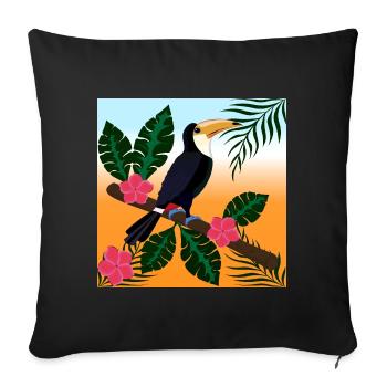 tropical paradise - Sofa pillowcase 17,3'' x 17,3'' (45 x 45 cm) - black - Front