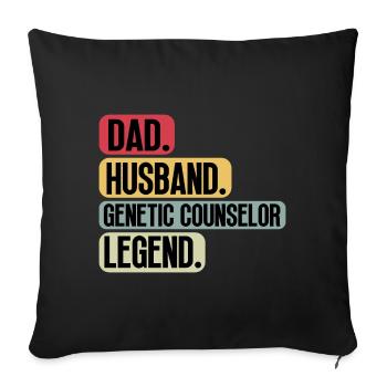 Genetic Counselor Genetic Counselor Dad Sayings - Sofa pillowcase 17,3'' x 17,3'' (45 x 45 cm) - black - Front