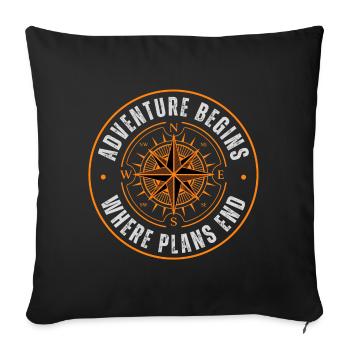 Mountain Sports Hiking Adventure Nature. Funny sayings - Sofa pillowcase 17,3'' x 17,3'' (45 x 45 cm) - black - Front