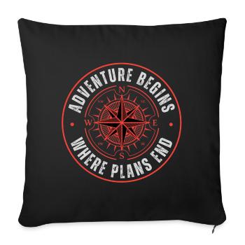 Mountain Sports Hiking Adventure Nature. Funny sayings - Sofa pillowcase 17,3'' x 17,3'' (45 x 45 cm) - black - Front