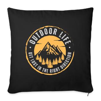 Mountain Sports Hiking Adventure Nature. Funny sayings - Sofa pillowcase 17,3'' x 17,3'' (45 x 45 cm) - black - Front