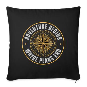 Mountain Sports Hiking Adventure Nature. Funny sayings - Sofa pillowcase 17,3'' x 17,3'' (45 x 45 cm) - black - Front
