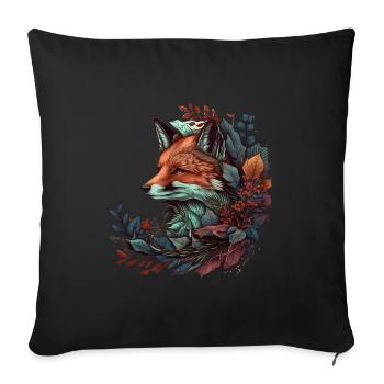 Fox Tattoo Gift - Sofa pillowcase 17,3'' x 17,3'' (45 x 45 cm) - black - Front