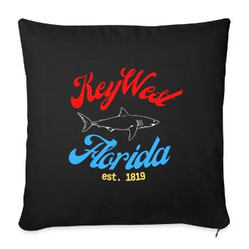 Florida - Key West - Sofa pillowcase 17,3'' x 17,3'' (45 x 45 cm) - black - Front