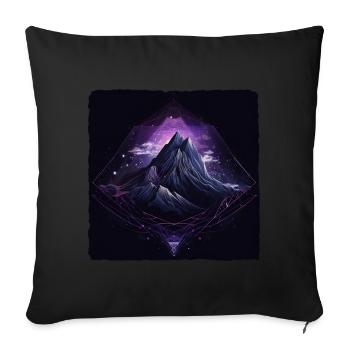 Mountain - Sofa pillowcase 17,3'' x 17,3'' (45 x 45 cm) - black - Front
