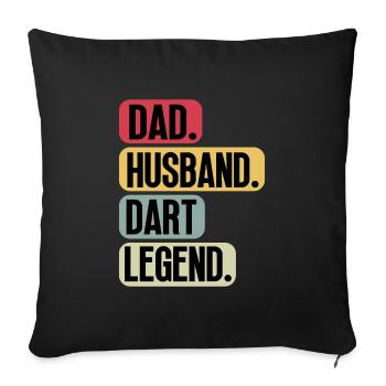 Dart Dad Papa Ehemann Sprüche Lustige Witzig Humor - Sofakissenbezug 45 x 45 cm - Schwarz - Vorne
