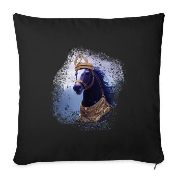 Horse - purple and majestic - Sofa pillowcase 17,3'' x 17,3'' (45 x 45 cm) - black - Front
