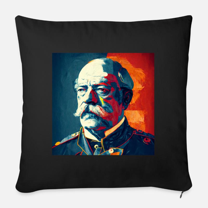 Otto von Bismarck Pop Art - Sofakissenbezug 45 x 45 cm - Schwarz