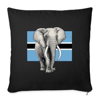 Elefant Flagge von Botswana - Sofakissenbezug 45 x 45 cm - Schwarz - Vorne
