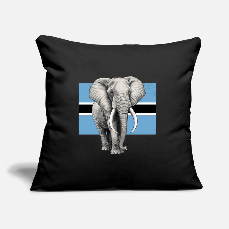 Drapeau éléphant du Botswana Housse de coussin décorative 45 x 45 cm