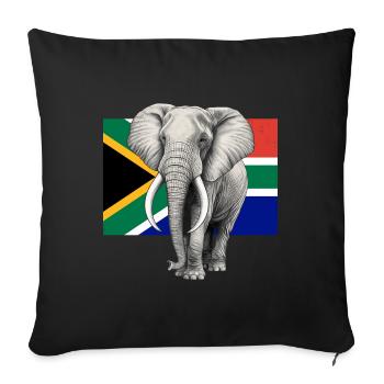 Elephant flag of South Africa - Sofa pillowcase 17,3'' x 17,3'' (45 x 45 cm) - black - Front