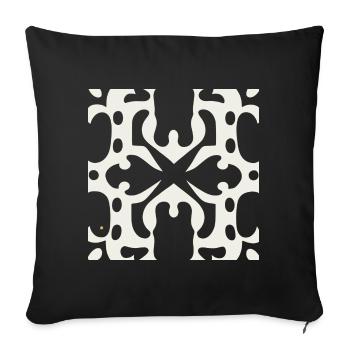 Abstract, elegant white graffiti design - Sofa pillowcase 17,3'' x 17,3'' (45 x 45 cm) - black - Front