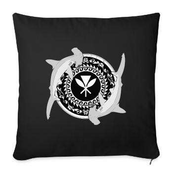 Requin-marteau Kanaka Maoli - Housse de coussin décorative 45 x 45 cm - noir - Devant