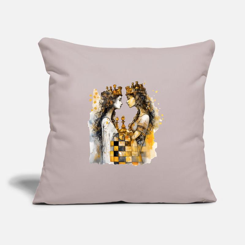 Les soeurs échiquéenne Housse de coussin décorative 45 x 45 cm