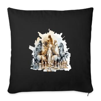 Die Venus des Schachs - Sofakissenbezug 45 x 45 cm - Schwarz - Vorne