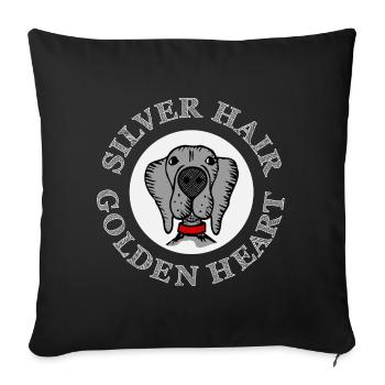 Weimaraner - Housse de coussin décorative 45 x 45 cm - noir - Devant