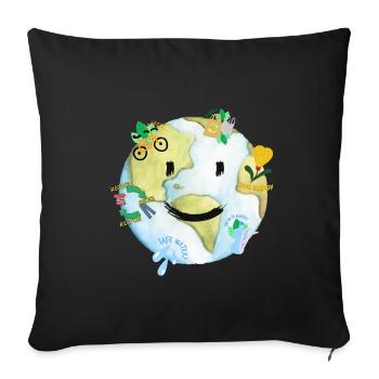 Save The Planet - Sofa pillowcase 17,3'' x 17,3'' (45 x 45 cm) - black - Front
