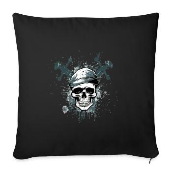 Pirate Head No. 3 - Sofa pillowcase 17,3'' x 17,3'' (45 x 45 cm) - black - Front