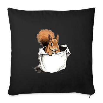 Biki the Squirrel - Sofa pillowcase 17,3'' x 17,3'' (45 x 45 cm) - black - Front