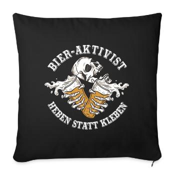 Bier Aktivist - Sofakissenbezug 45 x 45 cm - Schwarz - Vorne