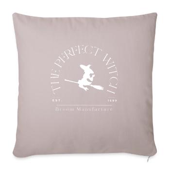 Funny Witch on Broom Halloween Logo Gift - Sofa pillowcase 17,3'' x 17,3'' (45 x 45 cm) - light taupe - Front