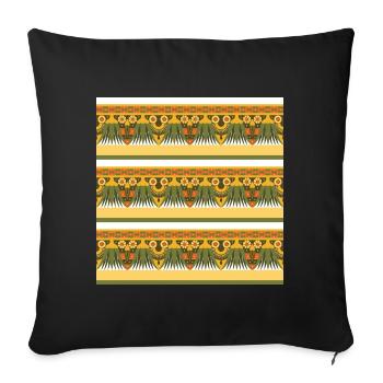 Egyptian Pattern VI - Sofa pillowcase 17,3'' x 17,3'' (45 x 45 cm) - black - Front