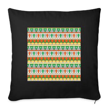 Motif égyptien V - Housse de coussin décorative 45 x 45 cm - noir - Devant