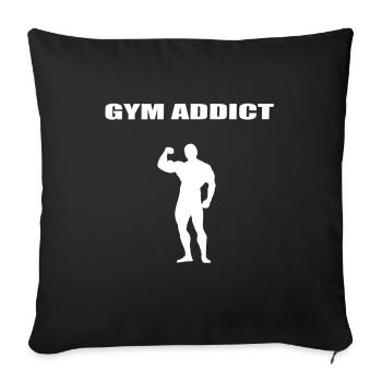 Gym Addict Bodybuilding Man Edition weiß - Sofakissenbezug 45 x 45 cm - Schwarz - Vorne