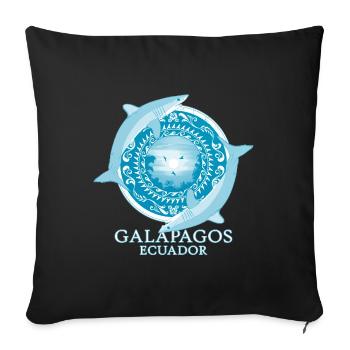 Makohai, Galápagos, Équateur - Housse de coussin décorative 45 x 45 cm - noir - Devant
