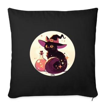 Potion Cat 3 - Housse de coussin décorative 45 x 45 cm - noir - Devant
