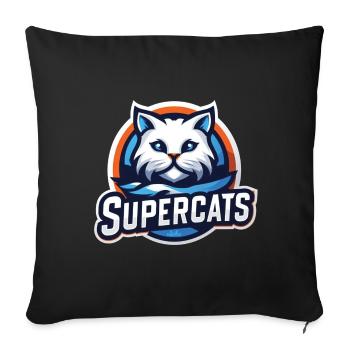 Logo Supercats 3 - Housse de coussin décorative 45 x 45 cm - noir - Devant