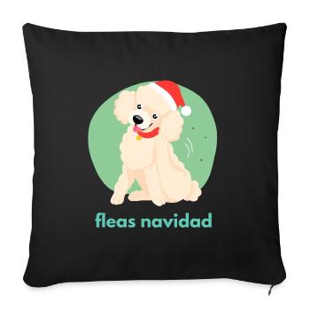 Fleas navidad - Sofa pillowcase 17,3'' x 17,3'' (45 x 45 cm) - black - Front